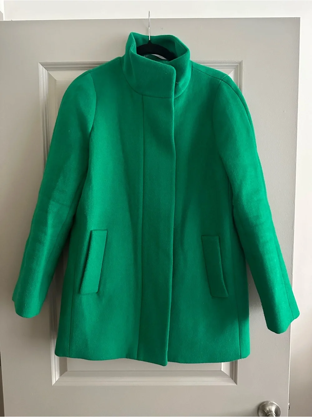 J. Crew Emerald Green Wool Blend City Coat